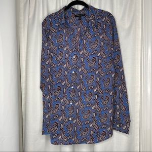 Banana Republic Blue Paisley Button-Down Shirt